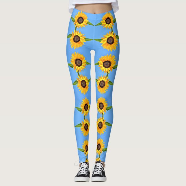 Solrosleggings Blå himmel Leggings (Framsida)