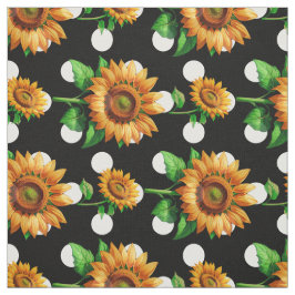 Solrosliknande Blommigt Polka-dots Textil