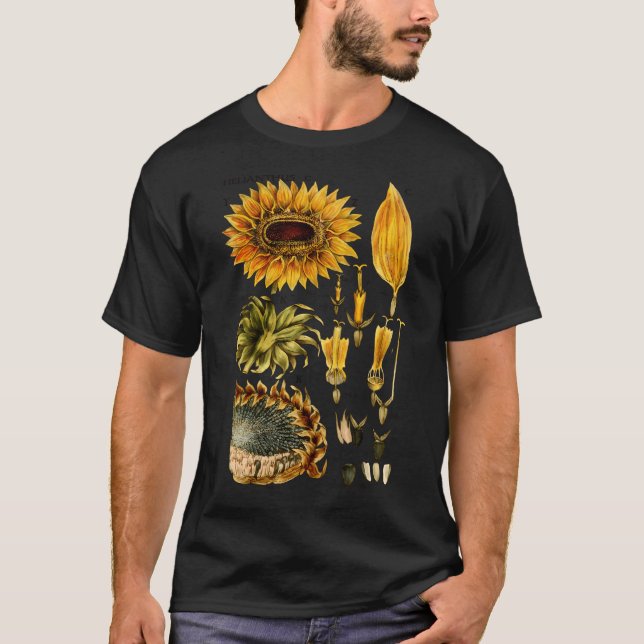 Solrosliknande illustration 1800-talet t shirt (Framsida)