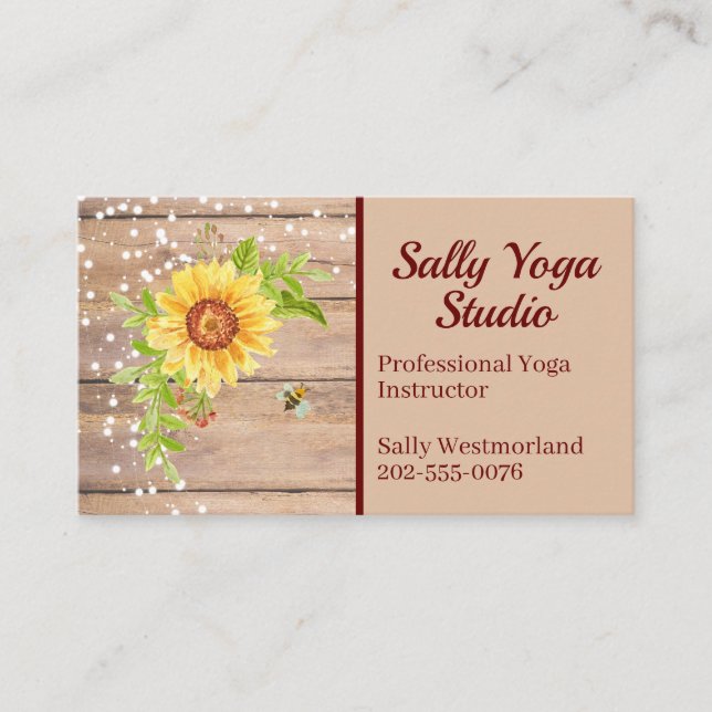 Solrosliknande solrosliknande Gult, Affärskort Visitkort (Framsida)