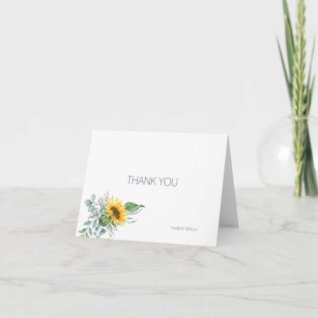 Solrosliknande Tack-mappat anteckningskort för vat (Framsida)