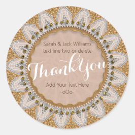 Solrosliknande utseende i Glitter vid tack kant Runt Klistermärke