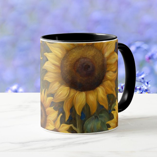 Solrosmålning Sommargåva Kaffe Mugg (Skapare uppladdad)