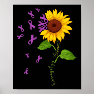 Solrosmedel Lila Ribbon Fibromyalgia Awareness Mon Poster