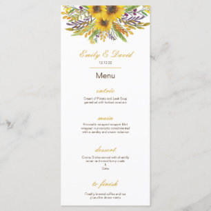 Solrosmeny, Bröllopsmeny, Baby Shower Meny
