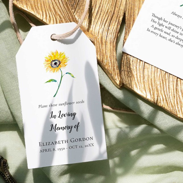 Solrosminnessädpacket Presentetikett (Skapare uppladdad)