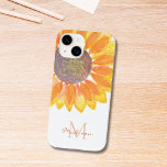 Solrosmonogram<br><div class="desc">Denna blommigt iphone case är dekorerad med en gult vattenfärgsolros och monogram i snyggt typografi. Enkelt anpassade. Ursprunglig vattenfärg © Michele Davies.</div>