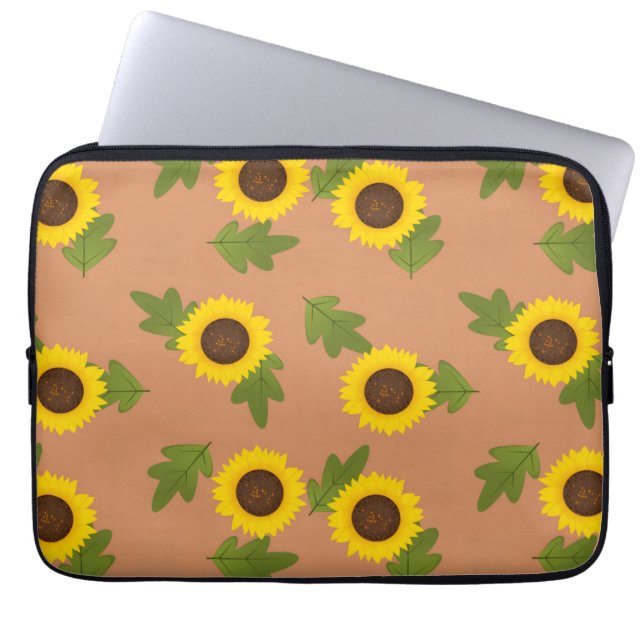 Solrosmönsterdesign – Söt blomsterestetik Laptop Fodral (Framsidan)