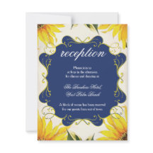 Solrosmottagningskort - bröllopsinbjudan