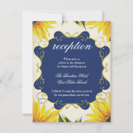 Solrosmottagningskort - Bröllopsinbjudan Set Inbjudningar