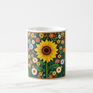 Solrosmugge med blommönster kaffemugg