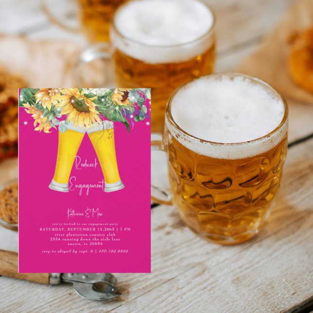 Solrosnackens Shock rosa Förlovningsfest Inbjudningar (Skapare uppladdad)