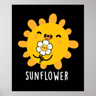 Solrosnyj Sol och blomrosa Mörk BG Poster