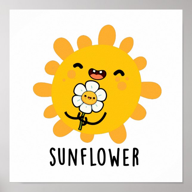 Solrosnyj Sol och blomrosa Poster (Framsidan)