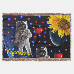 Solrosolastronaut Throw Blanket Filt