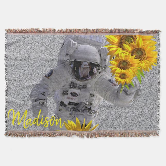 Solrosolastronaut Throw Blanket Filt (Framsidan)