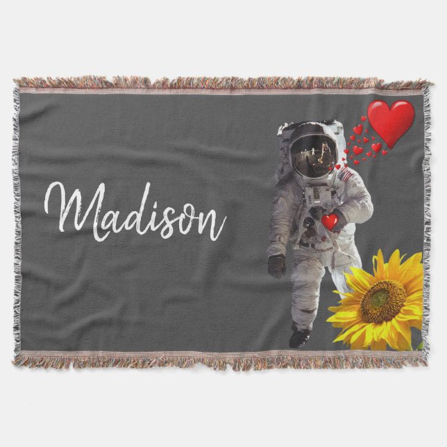 Solrosolastronaut Throw Blanket Filt (Framsidan)