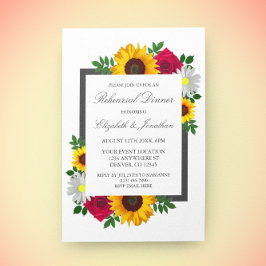 Solrosoldagen Ro Daisy Blommigt Rehearsal Middag Inbjudningar