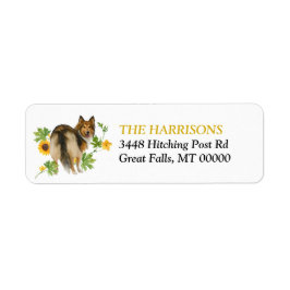 Solrosolens Gult Collie Hund Returadress Returadress Etikett