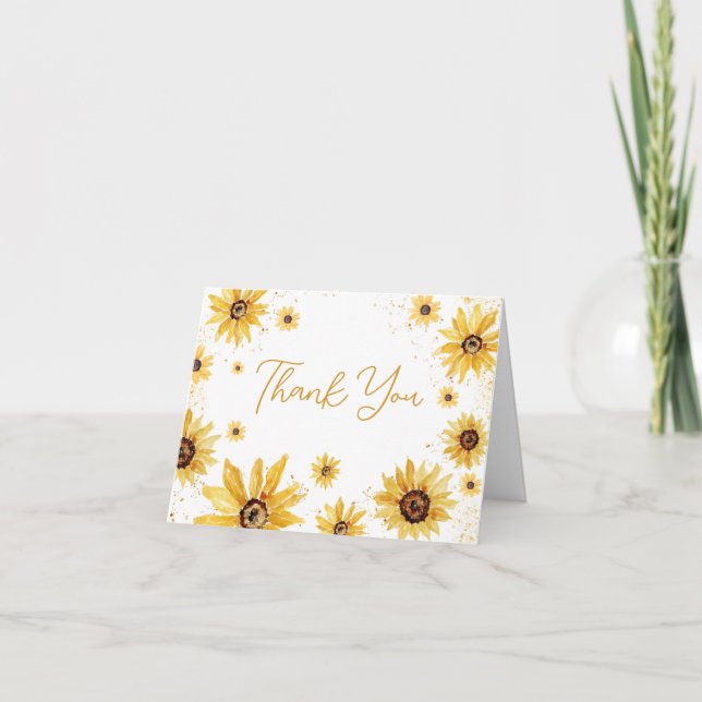 Solrosolens höstbabyskor tack kort (Framsida)