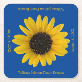 Solrosolhändelse, Personlig Blue Underlägg Papper Kvadrat