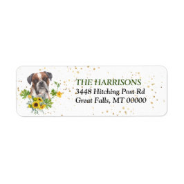 Solrosolja Eucalyptus Boxer Hund Returadress Returadress Etikett