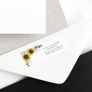 Solrosolja Eucalyptus Löv Blommigt Returadress Etikett