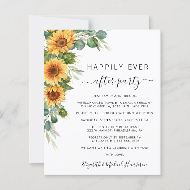 Solrosolja Eucalyptus Watercolor Wedding Reception (Framsida)