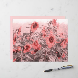 Solrosolja Fält Vintage Rosa Grått Decoupage