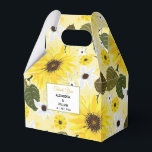 Solrosolja Gult Land Blommigt Garden | BRÖLLOP Presentaskar<br><div class="desc">Solblommor med vita blommor och löv.</div>