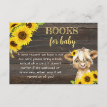 Solrosolja Highland Cow Baby Shower Bokar för Baby