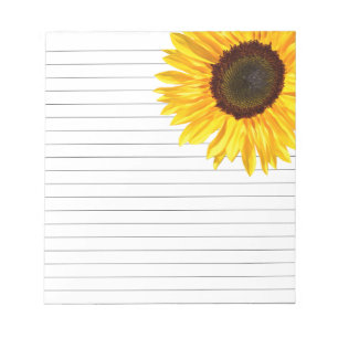 Solrosolja med Cheery Gult Lined Anteckningsblock