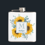Solrosolja Monogram Namn Personlig Fickplunta<br><div class="desc">Denna solroskolv i personlig har en modern blommigt med solblommor,  löv och monogram. Anpassa den med namn och börja om.</div>