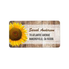 Solrosolja Rustic Land Snöre Barn Wood Adressetikett