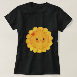 Solrosolja, svartvit, högkvalitativ* t shirt