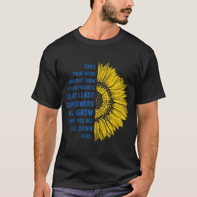 Solrosolja Ukraina, ukrainska solrosfrön  T Shirt (Framsida)