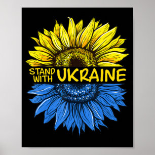 Solrosolja ukrainsk Jag står på Ukrainas Kärlek Uk Poster