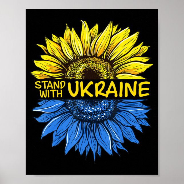 Solrosolja ukrainsk Jag står på Ukrainas Kärlek Uk Poster (Framsidan)