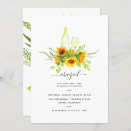 Solrosolja Vin Tasting Födelsedagsfest Inbjudningar