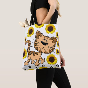 Solrosolkatt Kitten Tote Tygkasse