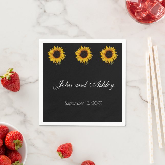 Solrosolrosoldroppar Vatten Bröllop Pappersservett (Insitu)