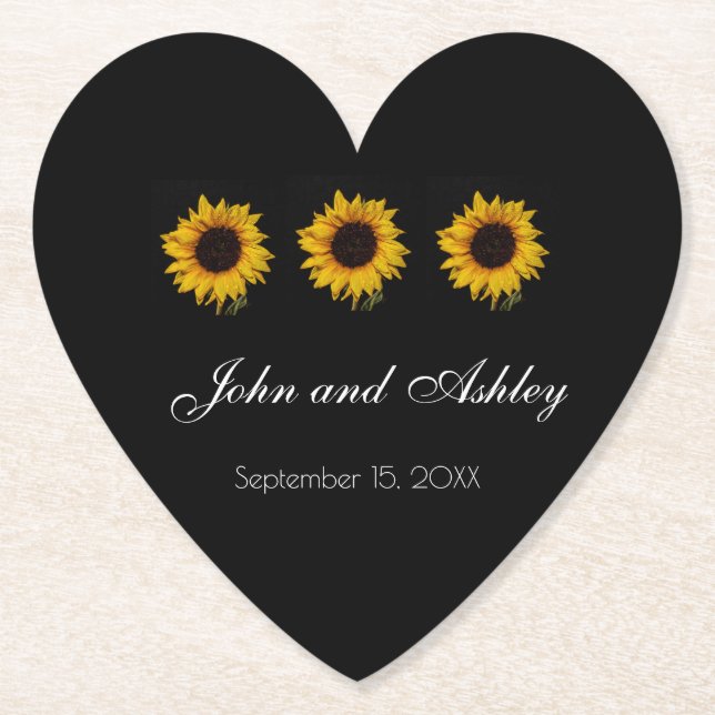 Solrosolrosoldroppar Vatten Bröllop Underlägg Papper (Framsida)