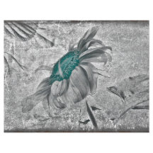 Solrosols Teal Grått Vintage Antique Struktur