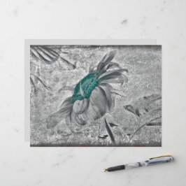 Solrosols Teal Grått Vintage Antique Struktur