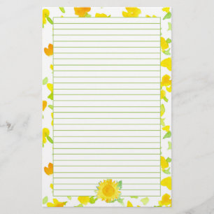 Solrosolsolsolrosolsolsolrosolens Gult Vattenfärgs Brevpapper