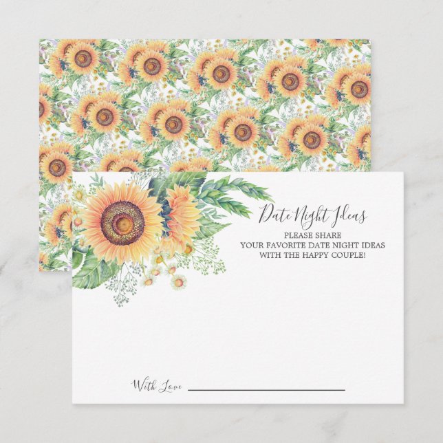 Solrosolyckor - nattjokertecken inbjudningar (Fram/baksida)