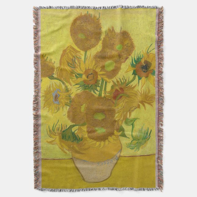 Solrosor av Vincent Van Gogh Filt (Framsidan Vertikal)