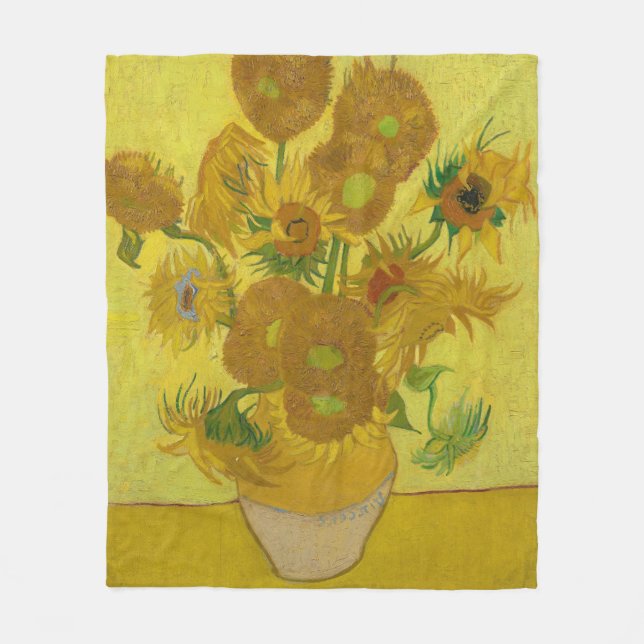 Solrosor av Vincent Van Gogh Fleecefilt (Framsidan)