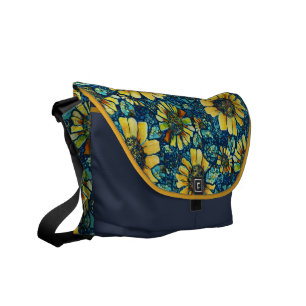 Solrosor blom- konstanpassademessenger bag messenger bag