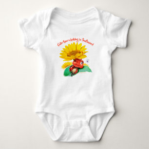 Solrosor för nyckelpiga för babyBodysuit sömniga T Shirt